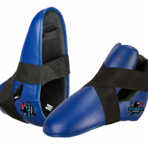 Embar Impex Blue Foot Guards with Crisscross Elastic Straps – Comfortable and Secure Martial Arts Protection