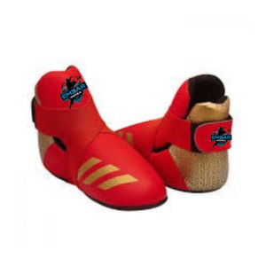 Embar Impex Red & Gold Foot Guards with Ankle Support – Durable Martial Arts Protective Gear