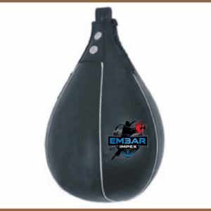 Embar Impex Premium Black Leather Speed Bag for Boxing and Reflex Training
