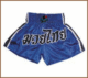 EMBAR Blue Muay Thai Shorts with Bold Thai Script