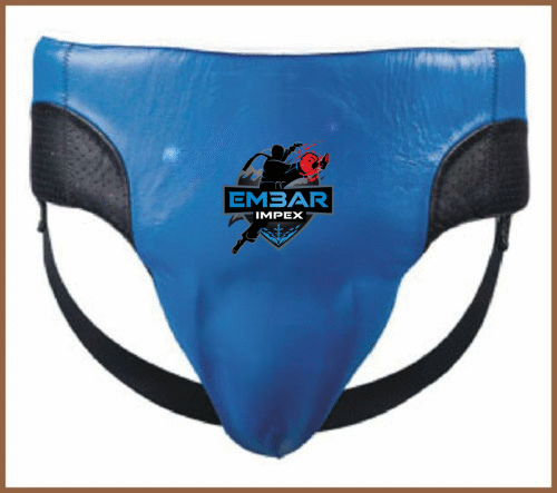 EMBAR IMPEX Blue Protective Groin Guard with Reinforced Side Padding